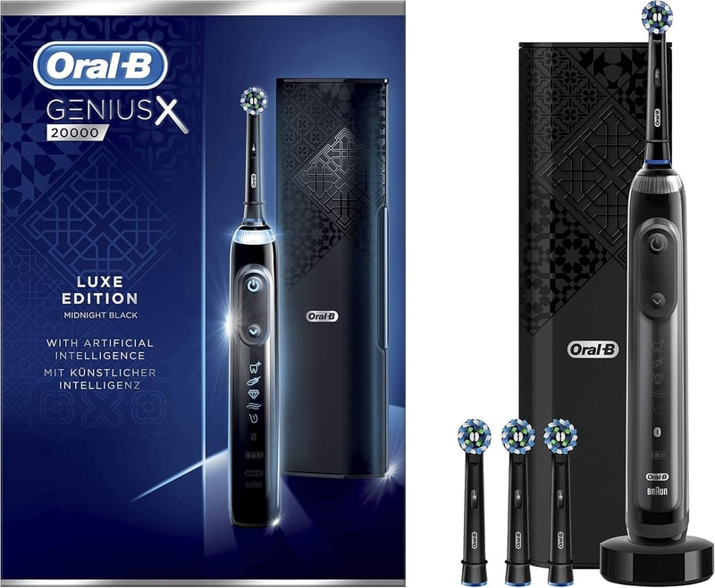 Oral-B Genius X Luxe elektromos fogkefe, 20000 fordulat, éjfekete