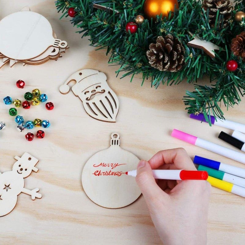 Lihao Karácsonyi DIY Fa Dekoráció - 27 Csengő, 8 Festőtoll, Akasztható