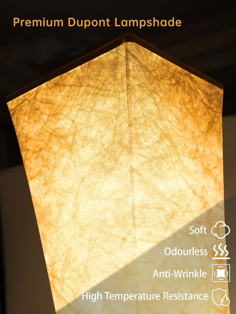 Amdelne RGB Állólámpa - Tyvek Anyagú Okos Lámpa Távirányítóval és App Vezérléssel, Zenére Szinkronizálható, Színváltós, Időzíthető, 18W, 180