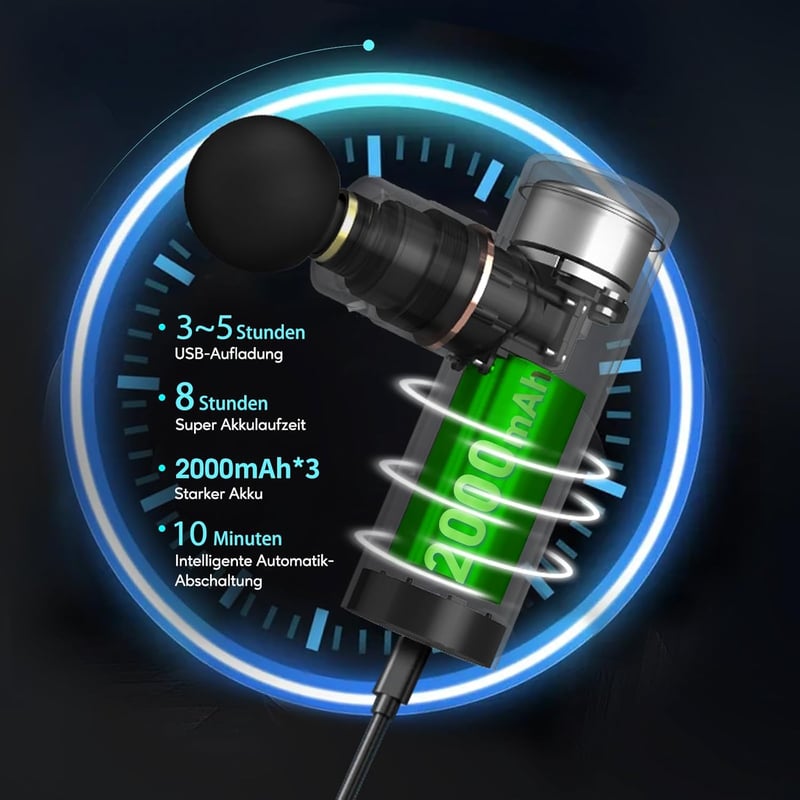 arboleaf Mini Masszázspisztoly 3200 RPM - Hordozható Izommasszírozó AI Szintekkel, 4 Szilikon Fejjel, Csendes Működés, USB-C Töltés, Táskáva