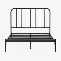 Čierny kovový rám postele 90x190 cm, jednolôžková posteľ s roštom, úložný priestor s výškou 35 cm, používaná, s ošúchanou farbou 1