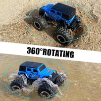 ACAMMZAR Kétéltű Távirányítós Autó Akksis- 2.4GHz 4WD 360° Forgás, Vízálló Monster Truck, 2 Akkumulátorral, Terepjáró RC Jármű  4