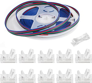 BZONE set 4-pinskih konektora za LED trake, 10 komada, za 5050 RGB trake