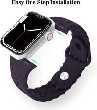 Apple Watch szilikon szíj 38/40mm, légáteresztő csipkés minta, 3db (lila-fekete-fehér) 4