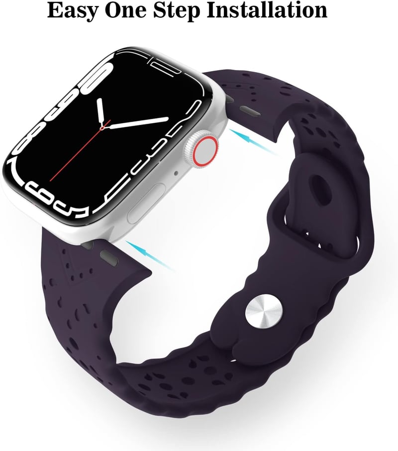 Apple Watch szilikon szíj 38/40mm, légáteresztő csipkés minta, 3db (lila-fekete-fehér)