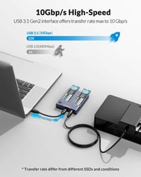 ORICO NVMe M.2 SSD Klónozó Dokkoló - 10 Gbps, Két Rekeszes, Offline Másolás 3