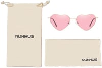 RUNHUIS Arany Szív Alakú Napszemüveg - Polarizált, UV400, Unisex Fesztivál Szemüveg 6