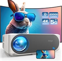 AKIYO O8 Full HD 1080P Projektor 20000 Lumen 5G WiFi Bluetooth 4K Támogatással, 300 Colos Kijelzővel és Porvédő Hálóval, TV Kompatibilis 1