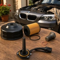 Set za izmjenu ulja BMW: 1x ključ 80-82mm + 1x filter ulja s O-prstenom + 1x vijak + 1x senzor razine 1