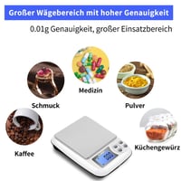 KUBEI digitális konyhai mérleg 1kg/0,01g - USB töltés, nagy pontosságú, ékszerhez, pénzérméhez 9