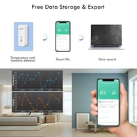 eMylo WiFi Hőmérő és Páratartalom Mérő - Okostelefonos Alkalmazással, Adatrögzítéssel, Gyerekszobába, Üvegházba, Garázsba - 2 db Fehér Szenz 4