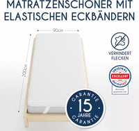 Dreamzie Vízhatlan Matracvédő 90x200 cm - 2 db-os Szett, Oeko-Tex Tanúsított, Légáteresztő Pamut-Poliészter, 28 cm Magasságig, Mosható 2