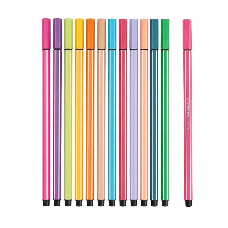 STABILO Pen 68 Filctoll Készlet 15 db - Egyszarvú és Sárkány Kifesthető Szett, doboz nélkül, újszerű állapot (állapot: lásd a 2. képet)