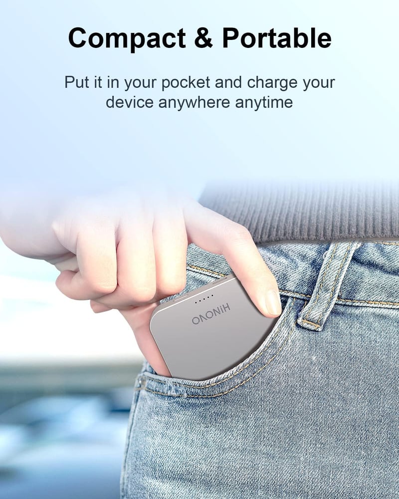 HINOVO MagSafe Powerbank 10000mAh - 20W PD Gyorstöltés iPhone 15/14/13/12 Sorozathoz, Vezeték Nélküli Fém Külső Akkumulátor