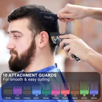 Hatteker Professzionális Hajvágó és Szakállnyíró - USB Tölthető, LED Kijelzővel, 10 Vezetőfésűvel, 5 Órás Üzemidő, Rozsdamentes Acél Pengéve 5
