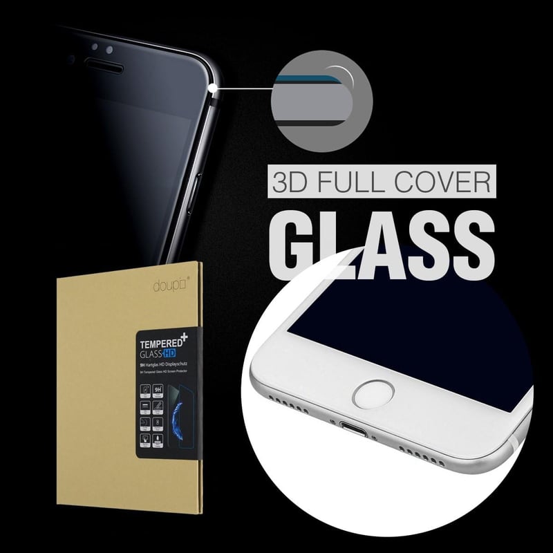 iPhone 7 Plus Edzett Üveg Képernyővédő - 9H Keménységű HD Fólia (Fehér)