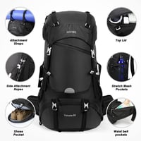 Rucsac de drumeție impermeabil HOMIEE 50L cu husă de ploaie, rucsac ușor pentru activități outdoor, camping, călătorii și ciclism, pentru bărbați și femei 5