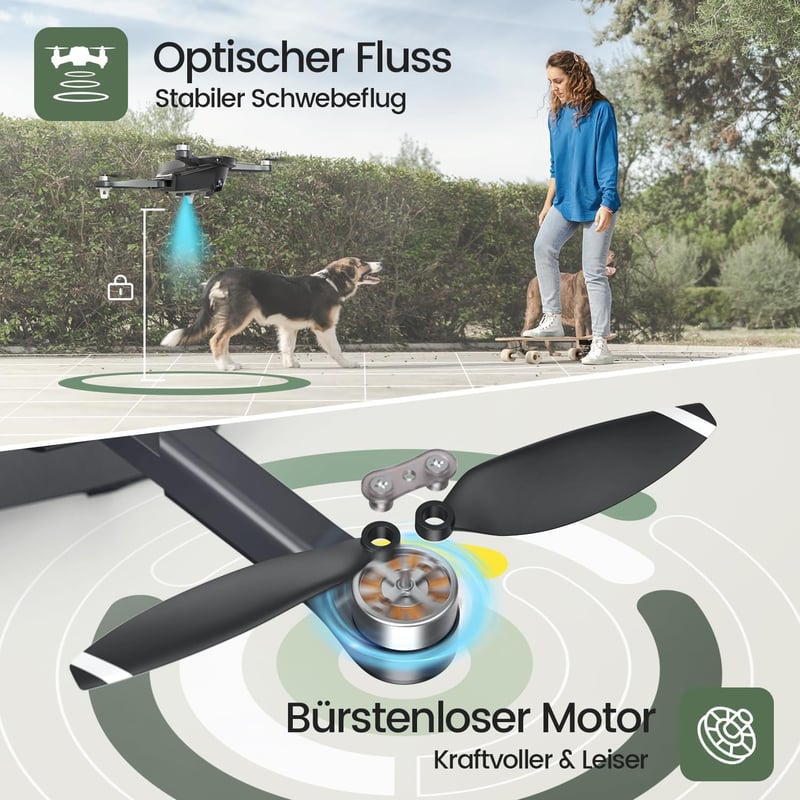 Holy Stone HS175D Összecsukható GPS Drón 4K Kamerával - 46 Perces Repülési Idő, Követés Funkcióval, Kefe Nélküli Motor, Kezdőknek és Profikn