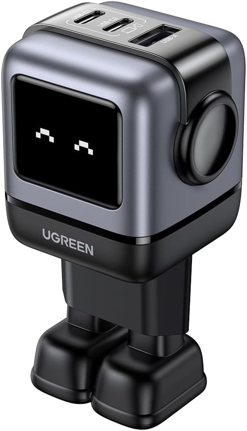 UGREEN Nexode RG 65W GaN USB-C gyorstöltő, 3 portos, LED kijelzős, MacBook/iPhone/Galaxy kompatibilis