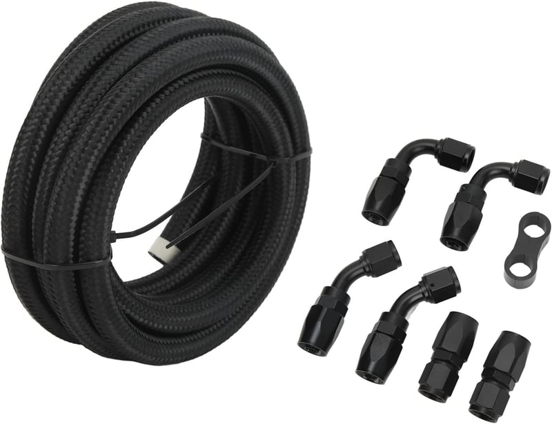 AN6 Üzemanyag és Olajcső Készlet 3m - Alumínium-Nylon Hidraulika Tömlő Adapterrel