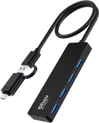Qhou 4 Portos USB 3.0 Hub - Gyors Adatátvitel, USB-C Csatlakozás 1