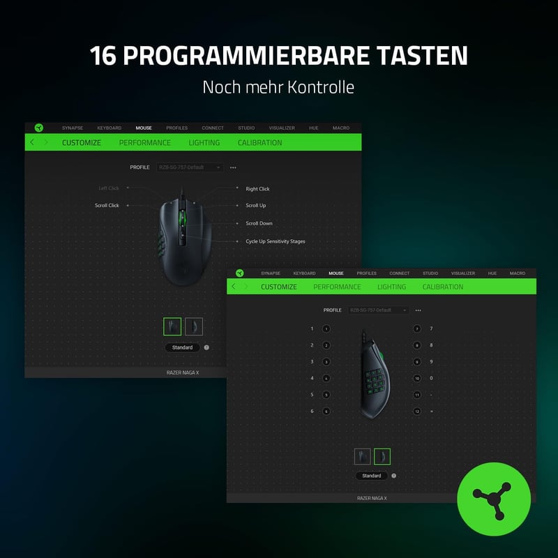 Razer Naga X Vezetékes Gamer Egér 16 Programozható Gombbal, RGB Világítással