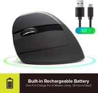 DeLUX M618ZD ergonomikus, vezeték nélküli, balkezes egér - RGB, 4000 DPI, újratölthető, csendes 6