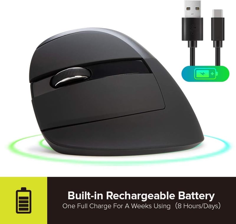 DeLUX M618ZD ergonomikus, vezeték nélküli, balkezes egér - RGB, 4000 DPI, újratölthető, csendes