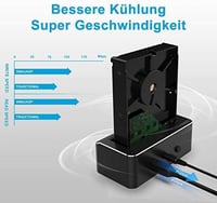 RSHTECH Alumínium USB 3.0 HDD/SSD Dokkoló 2.5" és 3.5" SATA Meghajtókhoz, SD/TF Kártyaolvasóval, 16TB-ig 5