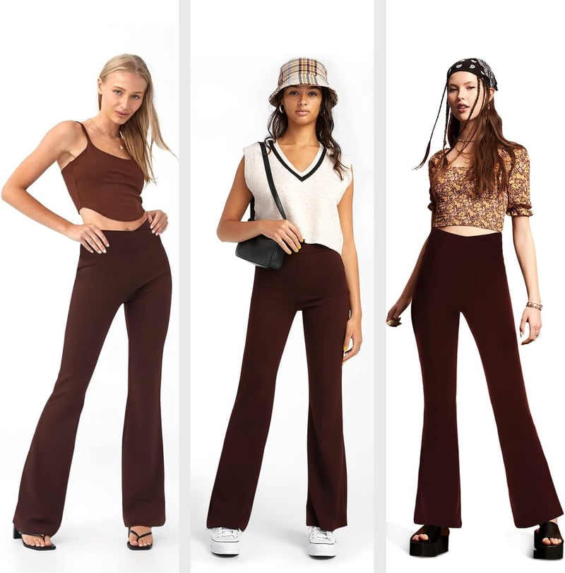 ACTINPUT Női Jóga Nadrág - Bővülő Szárú Leggings Edzéshez - Átlátszatlan Bootcut Sportnadrág Fitneszhez és Tánchoz