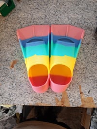 Labe de înot din silicon Bcuuozeeing pentru copii și adulți, labe scurte pentru snorkeling, potrivite pentru începători, pentru înot în ape deschise și scufundări, mărimea M (EU) 2