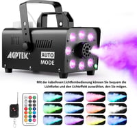 AGPtEK Füstgép 13 Színű LED Világítással - 500W RGB Effektekkel, 57m³/perc Teljesítmény, Vezetékes és Rádiós Távirányítóval Esküvőkre, Hallo 3