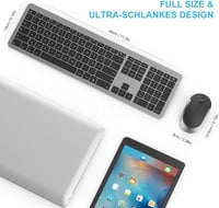 seenda SK38-3 Vezeték Nélküli Billentyűzet-Egér Szett, Ultravékony Tölthető, Ergonomikus, Szilikon Porvédővel, PC/Laptop/Smart TV Kompatibil 6