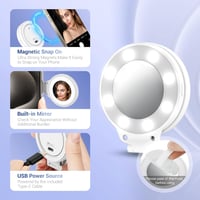 JJC Mágneses LED Szelfi Gyűrűlámpa iPhone-hoz - 3 Fényerő, Összecsukható, USB-C 4