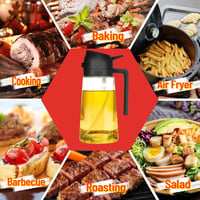 Zouwel 2 az 1-ben Olajpermetező 500ml - Üveg Olajadagoló és Spray Palack Főzéshez, Sütéshez, Grillezéshez - Szivárgásmentes Konyhai Olajszór 5