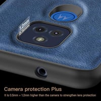 Moto G Play 2021 vékony, kék bőrhatású TPU tok ütésálló védelemmel 5