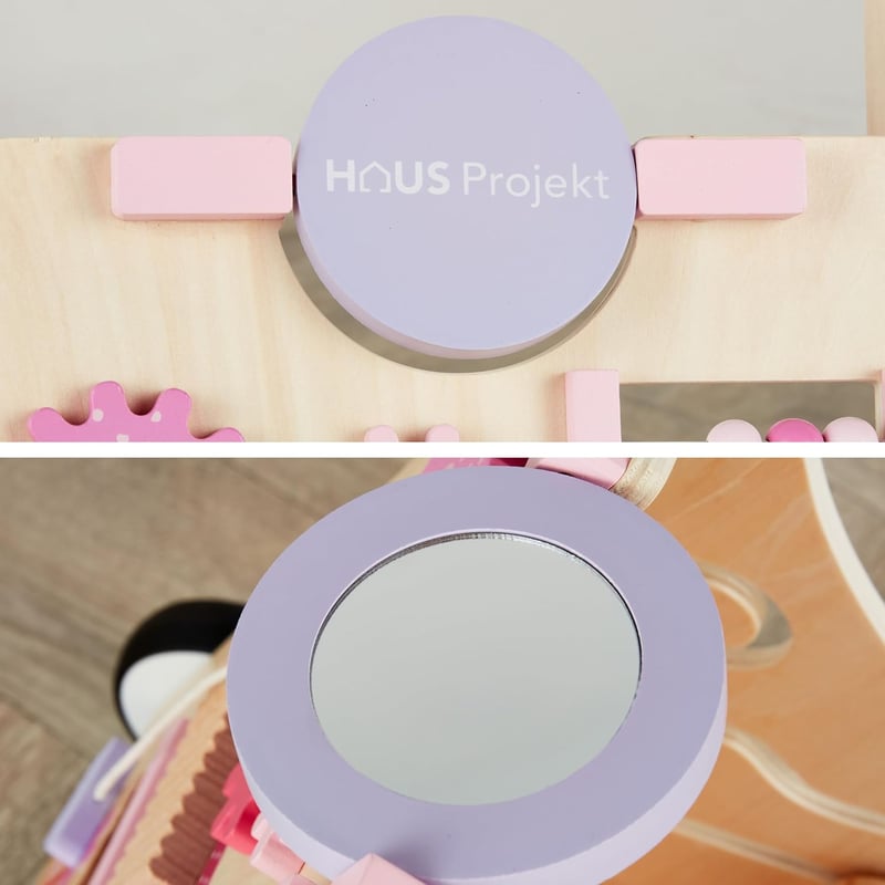 Haus Projekt Rózsaszín Fa Bébi Járássegítő - Fejlesztő Játék 1 Éves Kortól, Összecsukható Fa Babajáték, Első Születésnapi Ajándék