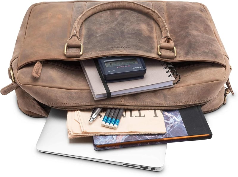LEABAGS Istanbul Vintage Bőr Válltáska 16" Laptophoz, Unisex