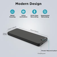 Tonnlog 128GB Digitális Hangrögzítő 200 Órás Akkumulátor Idővel - 1500 Óra Tárolókapacitás Előadásokhoz, Értekezletekhez, Interjúkhoz 5