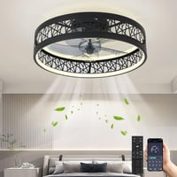 MiiR Modern Mennyezeti Ventilátor LED Világítással - 60W Távirányítós Csendes Lámpa, 6 Sebességgel, Fényerőszabályzós, Nappali és Hálószoba, 1
