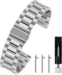 Berfine Ezüst Gyorskioldós Óraszíj 20mm - Rozsdamentes Acél Unisex 1