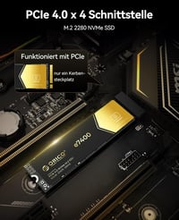 ORICO 1TB NVMe SSD M.2 PCIe 4.0 - 7400MB/s Belső SSD Meghajtó, Arany, Kompatibilis Windows, macOS és PS5 Rendszerekkel, Játékosoknak 3