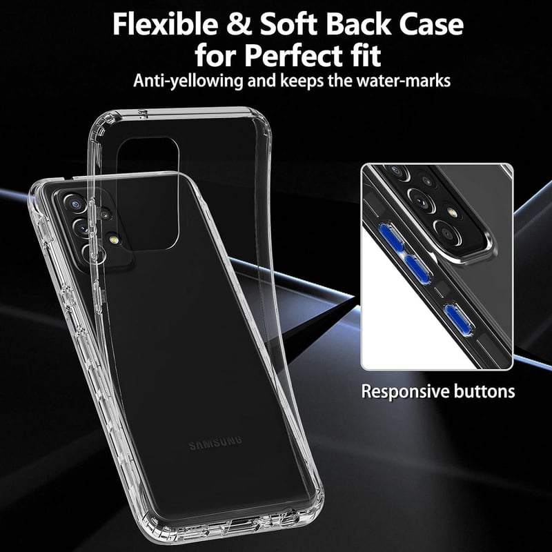 Samsung A32 4G Ütésálló Átlátszó-Sárga TPU Tok