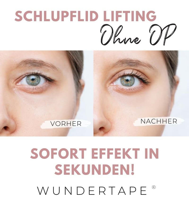 WUNDERTAPE Szemhéjemelő Csíkok - Vízálló, Átlátszó Szemhéjtapasz Csüngő Szemhéj Korrekcióhoz, Műtét Nélküli Szemhéjemelés, 24 Órás Tartás (4