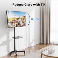 1home Mobil TV Állvány Görgős Tartó 23-55" Plazma/LCD/LED Képernyőkhöz - Állítható Magasságú Televízió Kocsi Otthoni Használatra 4