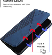 Samsung Galaxy S22 Ultra 5G rombuszmintás mágneses pénztárcás bőrtok 3