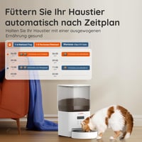 WOPET Automata Kisállat Etető 4L - Macskáknak és Kutyáknak, 180 Napos Akkumulátor, 1-6 Étkezés/Nap, Rozsdamentes Acél Tál, Fehér 6