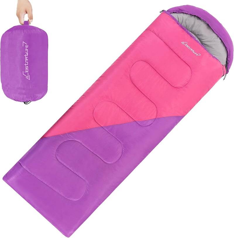 Clostnature Könnyű Hálózsák Kempingezéshez - 3 Évszakos Vízálló Túrazsák 10-15°C, Összeköthetős Cipzárral, Felnőtteknek, 220x80cm - 220 x 80 cm, Purple