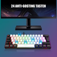RedThunder K62 60% Vezetékes Gamer Billentyűzet és Egér Szett, QWERTZ DE Kiosztás, Ultrakönnyű Méhsejt Kialakítás PC Mac PS5 Xbox Játékosokn 6