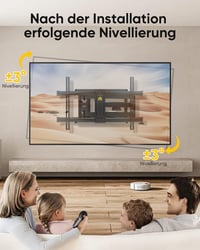 FORGING MOUNT TV Fali Tartó 37-75" Lapos/Ívelt TV-hez, 765 mm Hosszú Kar, 45 kg Teherbírás, Dönthető/Forgatható, VESA 600x400mm 8